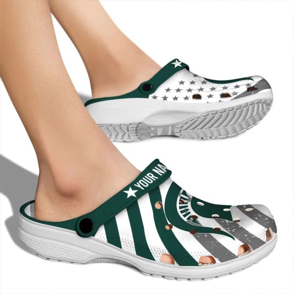 Custom Michigan State Spartans Star Spangled Graphic Crocs High quality
