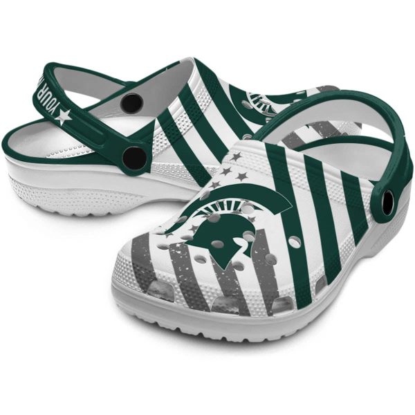 Custom Michigan State Spartans Star Spangled Graphic Crocs Latest Model