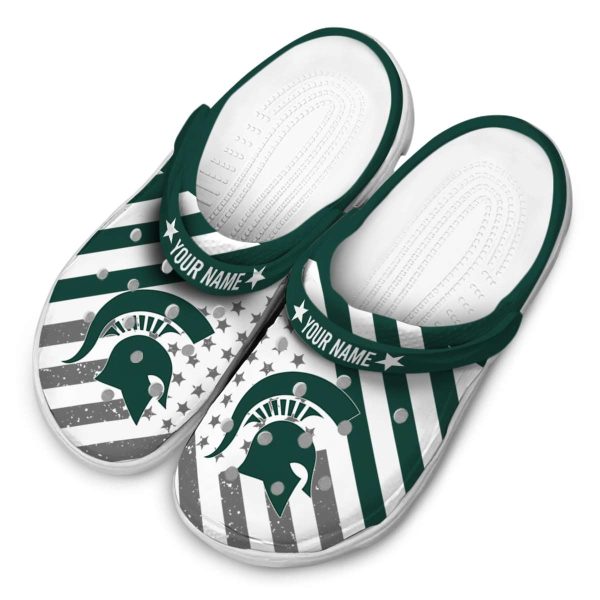 Custom Michigan State Spartans Star Spangled Graphic Crocs Trendy