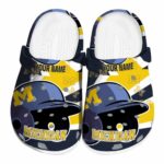 Custom Michigan Wolverines Baseball Helmet Crocs Best selling