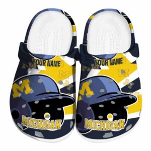 Custom Michigan Wolverines Baseball Helmet Crocs Best selling