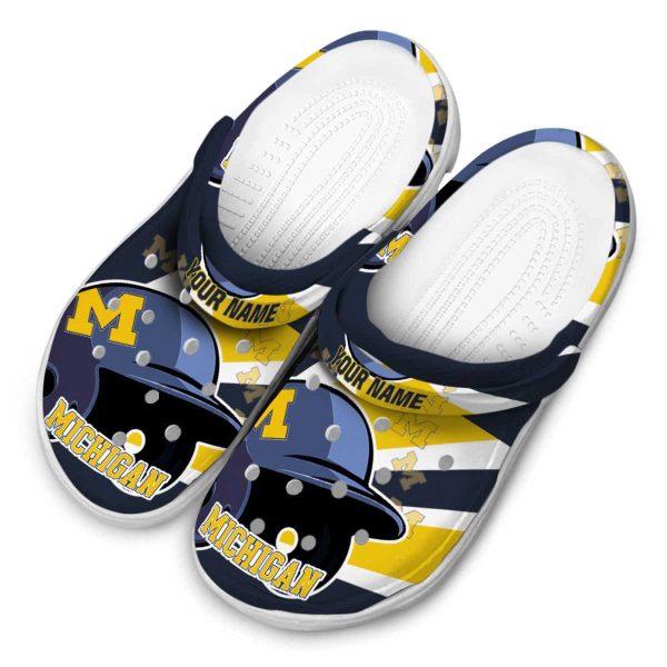 Custom Michigan Wolverines Baseball Helmet Crocs Trendy