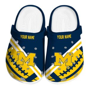 Custom Michigan Wolverines Football Motif Crocs Best selling