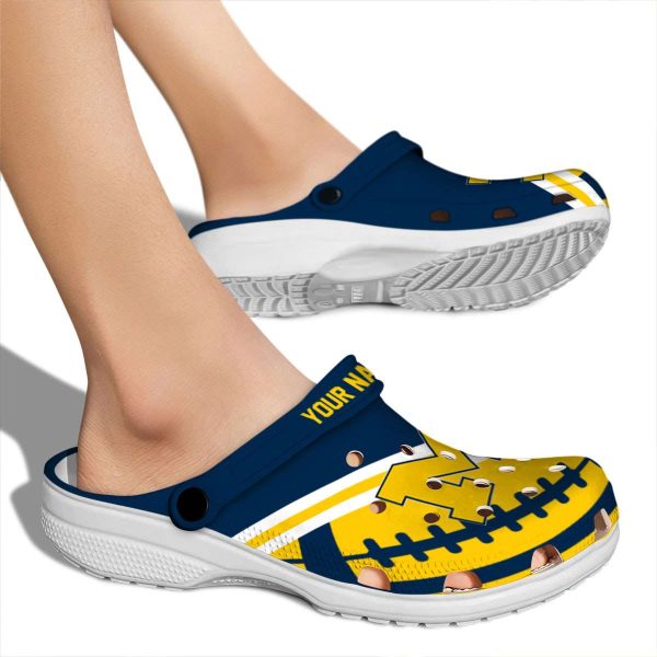 Custom Michigan Wolverines Football Motif Crocs High quality