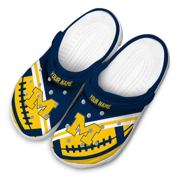 Custom Michigan Wolverines Football Motif Crocs Trendy