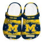 Custom Michigan Wolverines Paint Splatter Graphics Crocs Best selling