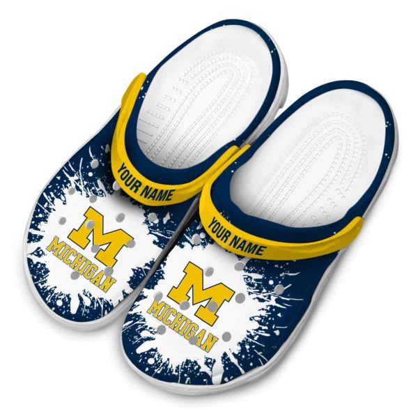 Custom Michigan Wolverines Splash Art Crocs Trendy