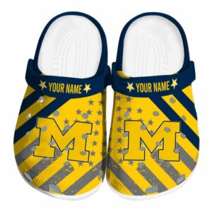Custom Michigan Wolverines Star Spangled Graphic Crocs Best selling