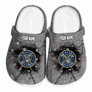 Custom Milwaukee Brewers Cracked Ground Texture Crocs Best selling