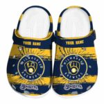 Custom Milwaukee Brewers Paint Splatter Graphics Crocs Best selling