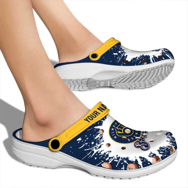 Custom Milwaukee Brewers Splash Art Crocs High quality