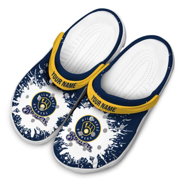 Custom Milwaukee Brewers Splash Art Crocs Trendy