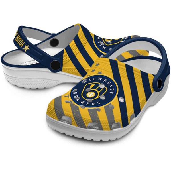 Custom Milwaukee Brewers Star Spangled Graphic Crocs Latest Model