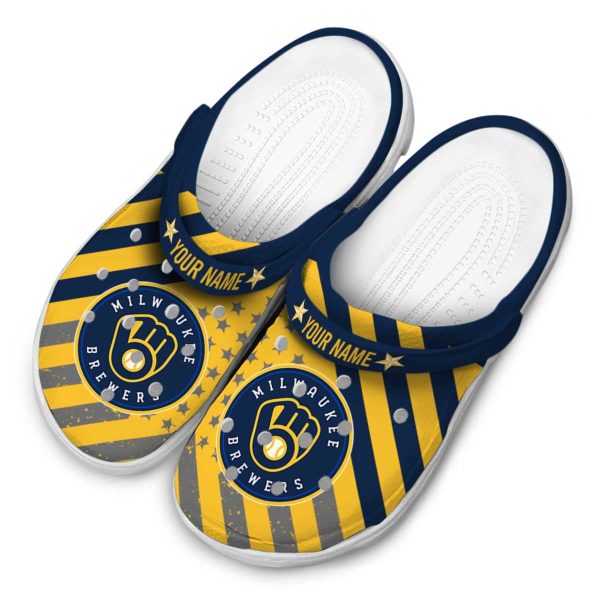 Custom Milwaukee Brewers Star Spangled Graphic Crocs Trendy