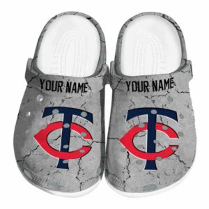 Custom Minnesota Twins Cracked Texture Crocs Best selling