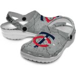Custom Minnesota Twins Cracked Texture Crocs Best selling