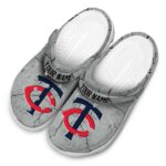 Custom Minnesota Twins Cracked Texture Crocs Best selling