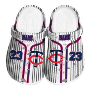 Custom Minnesota Twins Pinstripe Pattern Crocs Best selling