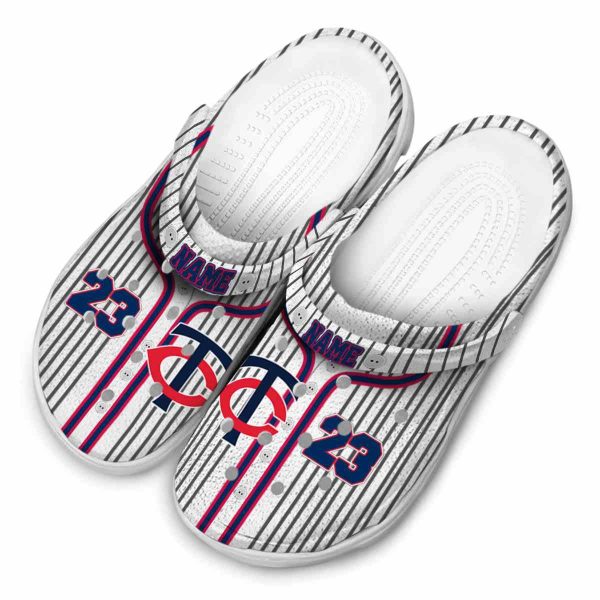 Custom Minnesota Twins Pinstripe Pattern Crocs Trendy