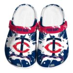 Custom Minnesota Twins Splatter Pattern Crocs Best selling
