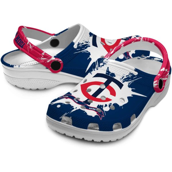 Custom Minnesota Twins Splatter Pattern Crocs Latest Model