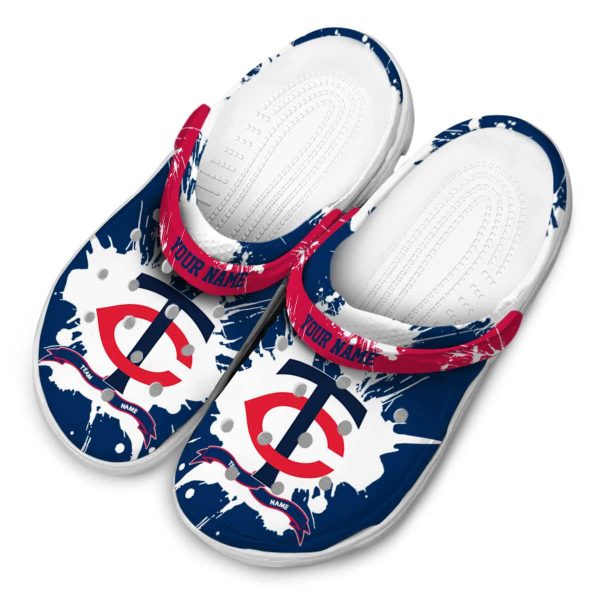 Custom Minnesota Twins Splatter Pattern Crocs Trendy