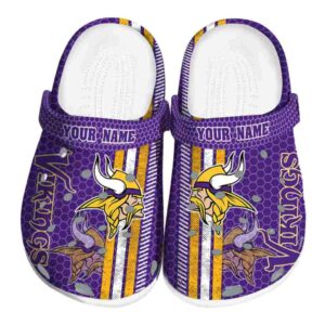 Custom Minnesota Vikings Contrasting Stripes Crocs Best selling