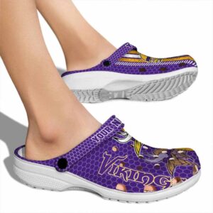 Custom Minnesota Vikings Contrasting Stripes Crocs High quality