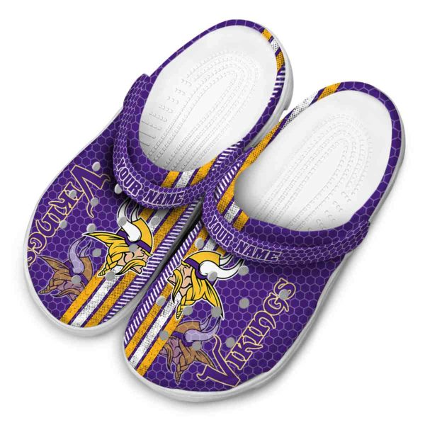 Custom Minnesota Vikings Contrasting Stripes Crocs Trendy
