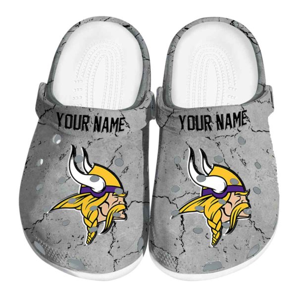 Custom Minnesota Vikings Cracked Texture Crocs Best selling