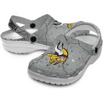 Custom Minnesota Vikings Cracked Texture Crocs Best selling