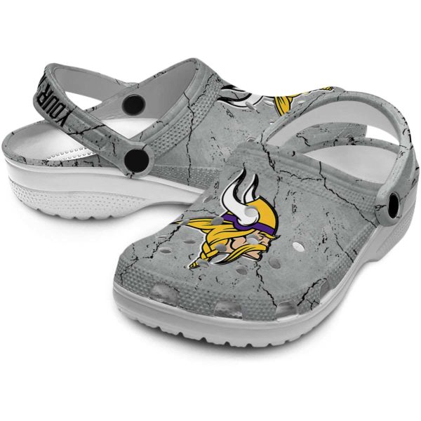 Custom Minnesota Vikings Cracked Texture Crocs Latest Model
