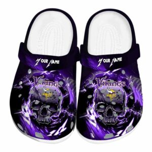 Custom Minnesota Vikings Gothic Skull Crocs Best selling
