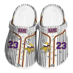 Custom Minnesota Vikings Pinstripe Pattern Crocs Best selling