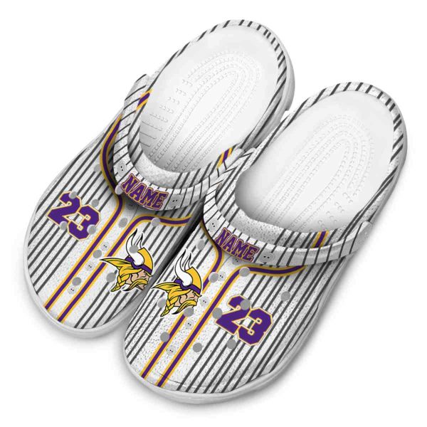 Custom Minnesota Vikings Pinstripe Pattern Crocs Trendy