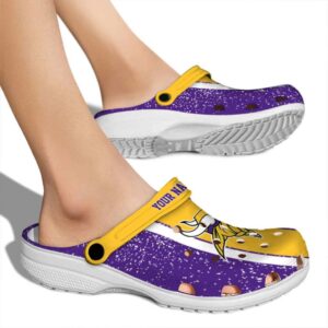 Custom Minnesota Vikings Vertical Stripes Crocs High quality
