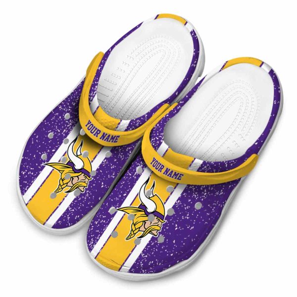 Custom Minnesota Vikings Vertical Stripes Crocs Trendy