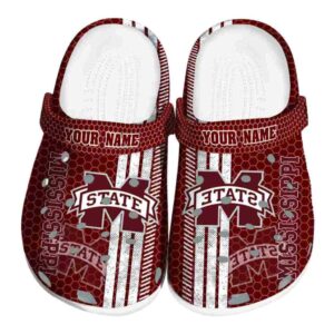 Custom Mississippi State Bulldogs Contrasting Stripes Crocs Best selling