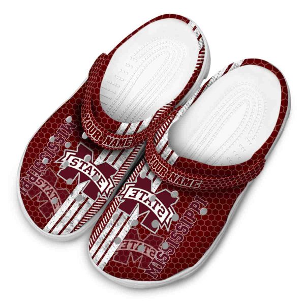 Custom Mississippi State Bulldogs Contrasting Stripes Crocs Trendy