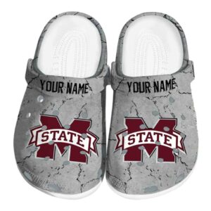 Custom Mississippi State Bulldogs Cracked Texture Crocs Best selling 1