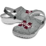 Custom Mississippi State Bulldogs Cracked Texture Crocs Best selling 1