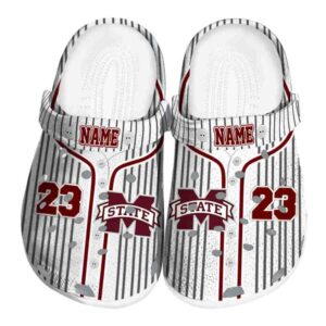 Custom Mississippi State Bulldogs Pinstripe Pattern Crocs Best selling