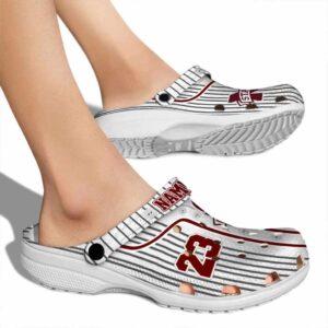 Custom Mississippi State Bulldogs Pinstripe Pattern Crocs High quality