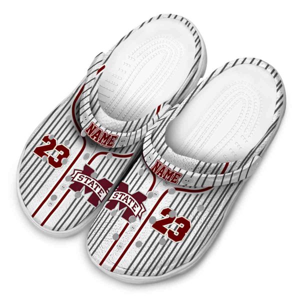 Custom Mississippi State Bulldogs Pinstripe Pattern Crocs Trendy