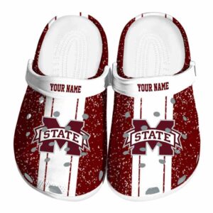 Custom Mississippi State Bulldogs Vertical Stripes Crocs Best selling