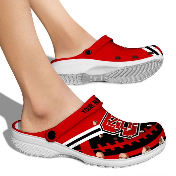 Custom NC State Wolfpack Football Motif Crocs High quality