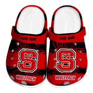 Custom NC State Wolfpack Paint Splatter Graphics Crocs Best selling