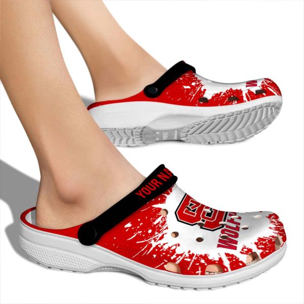 Custom NC State Wolfpack Splash Art Crocs High quality