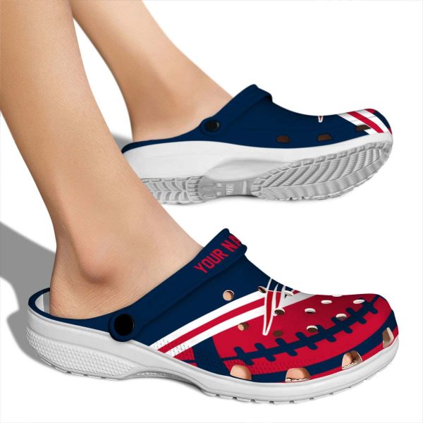 Custom New England Patriots Football Motif Crocs High quality