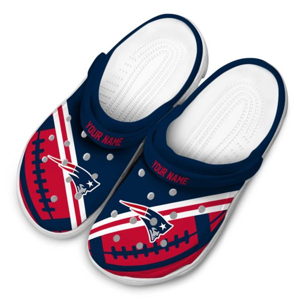 Custom New England Patriots Football Motif Crocs Trendy